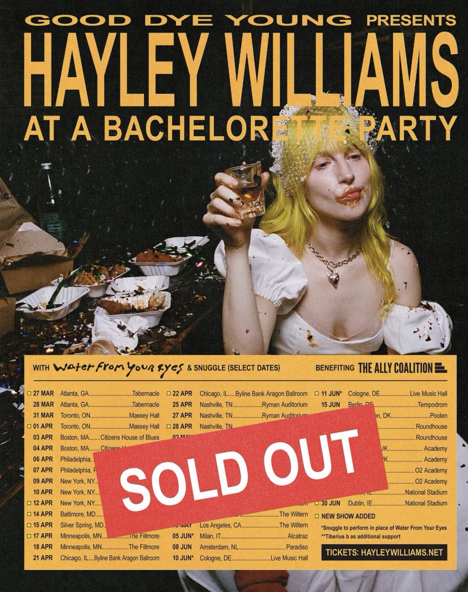 El tour de Hayley oficialmente es SOLD OUT #hayleywilliams #edaabp #egodeathatabacheloretteparty