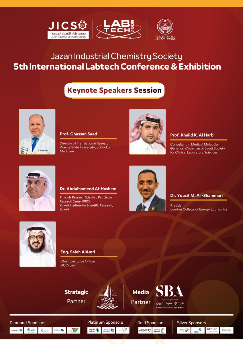 Jics_2100's tweet image. Witness the convergence of brilliant national and global scientific minds at the #LabTech2025 Conference &amp;amp; Exhibition.
A powerhouse keynote speakers delivering transformative ideas, pioneering research, and next-generation lab technologies—shaping the science of tomorrow.

#JICS…