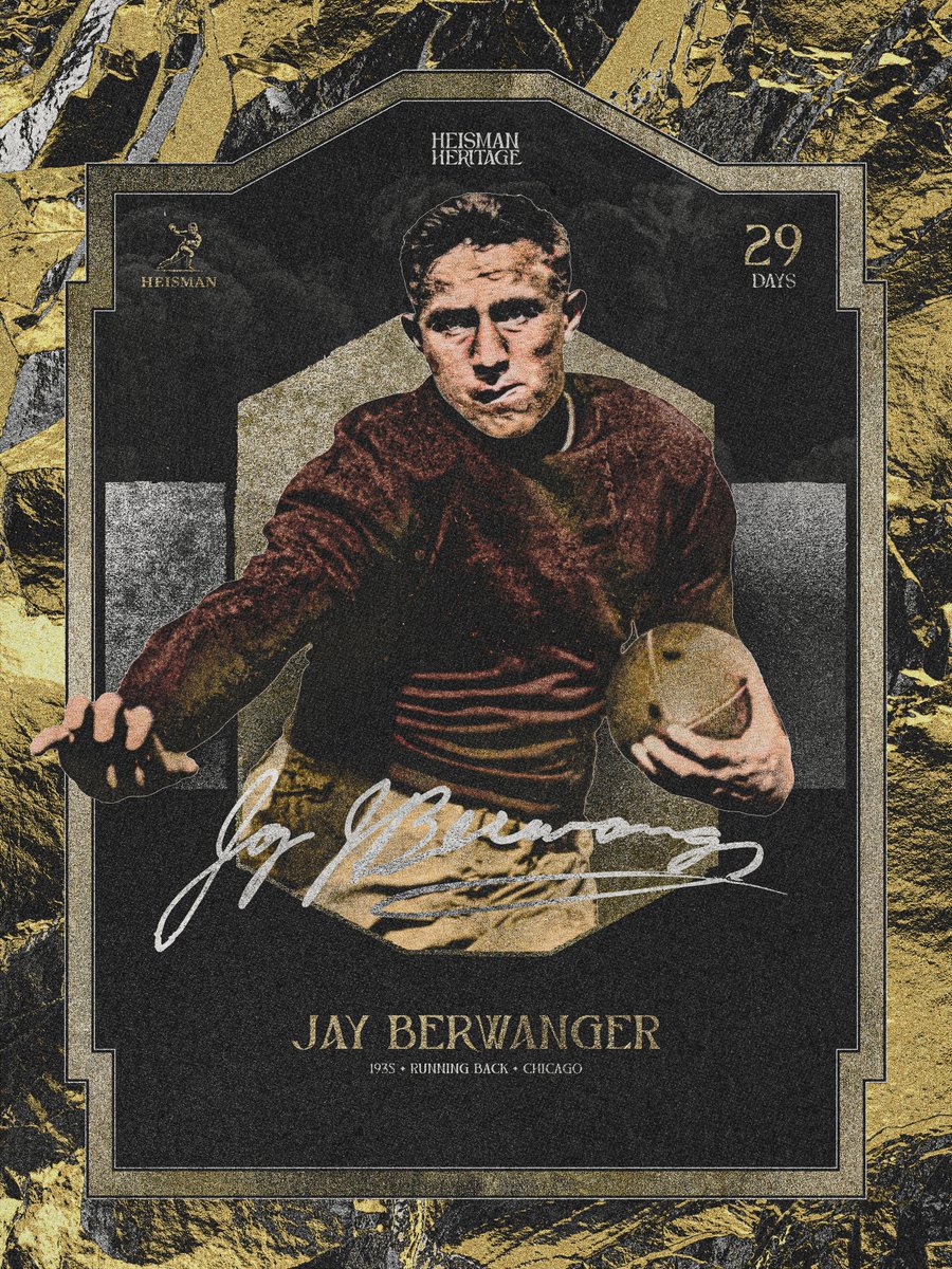 In 1935, <a href="/UChicagoFB/">UChicago Football</a>'s Jay Berwanger became the first recipient of the Downtown Athletic Club Trophy, which was renamed the Heisman Memorial Trophy the following year.

#HeismanHeritage | 29 Days
