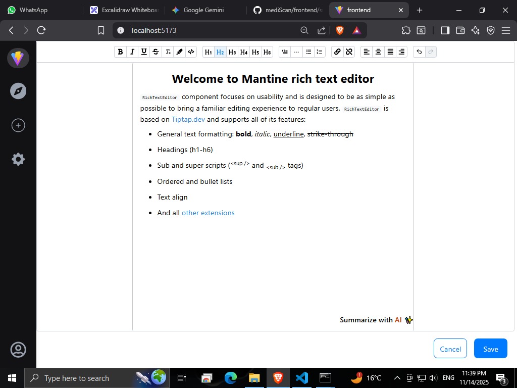 PremMaurya723's tweet image. Big update: StudySync’s notes editor now has AI-powered summarization! One click to condense notes. Faced plenty of bugs today, but finally got it live. Loving this new feature! 🚀📝 #BuildInPublic #AI #StudySync #webdevelopmentcommunity