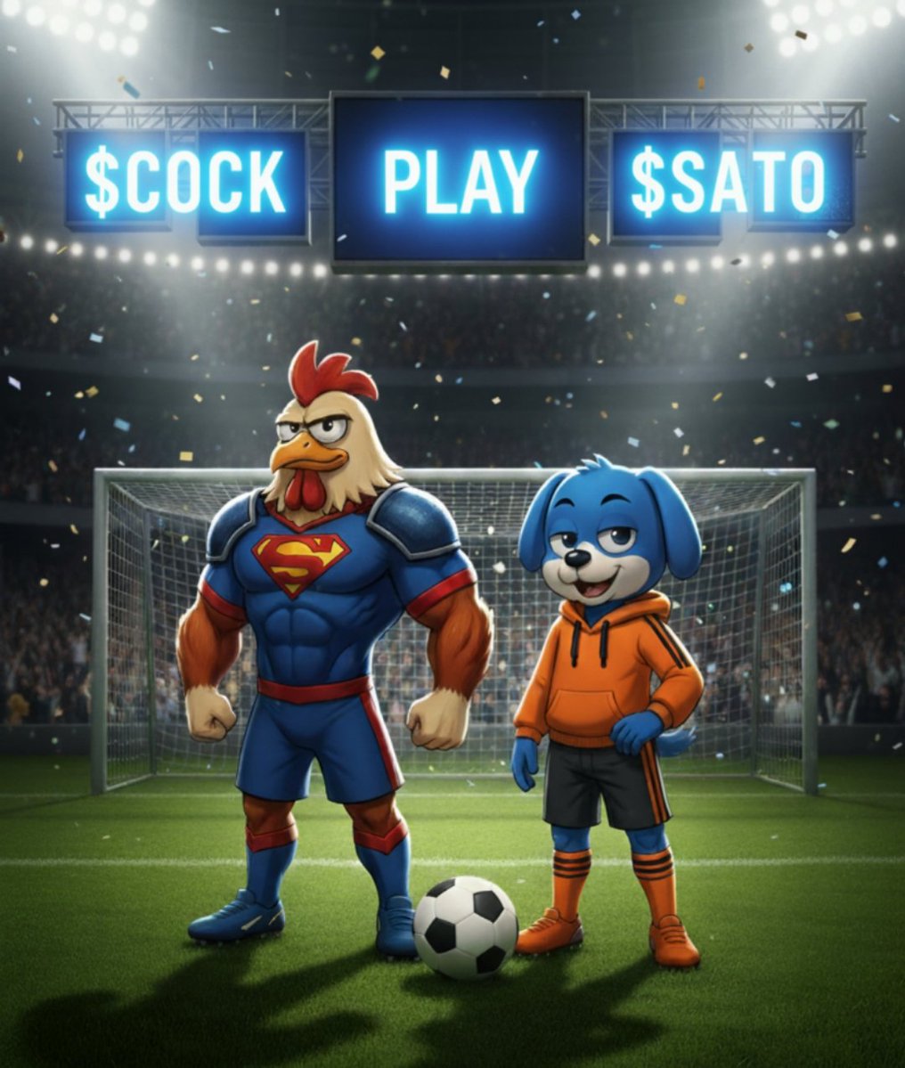 Salute, Sato Family! 🚀🔥
Amazing news — another big collaboration with our friends! 🤝

$Cock and $Sato proudly present a brand-new mini-game: "The Base Arena" ⚽🏟️ — a fast, dynamic mini-football experience built on The Base!
<a href="/KryptoCockCoin_/">Krypto Cock Coin</a> <a href="/Satothedog/">Sato The Dog</a> 
The game is fresh out
