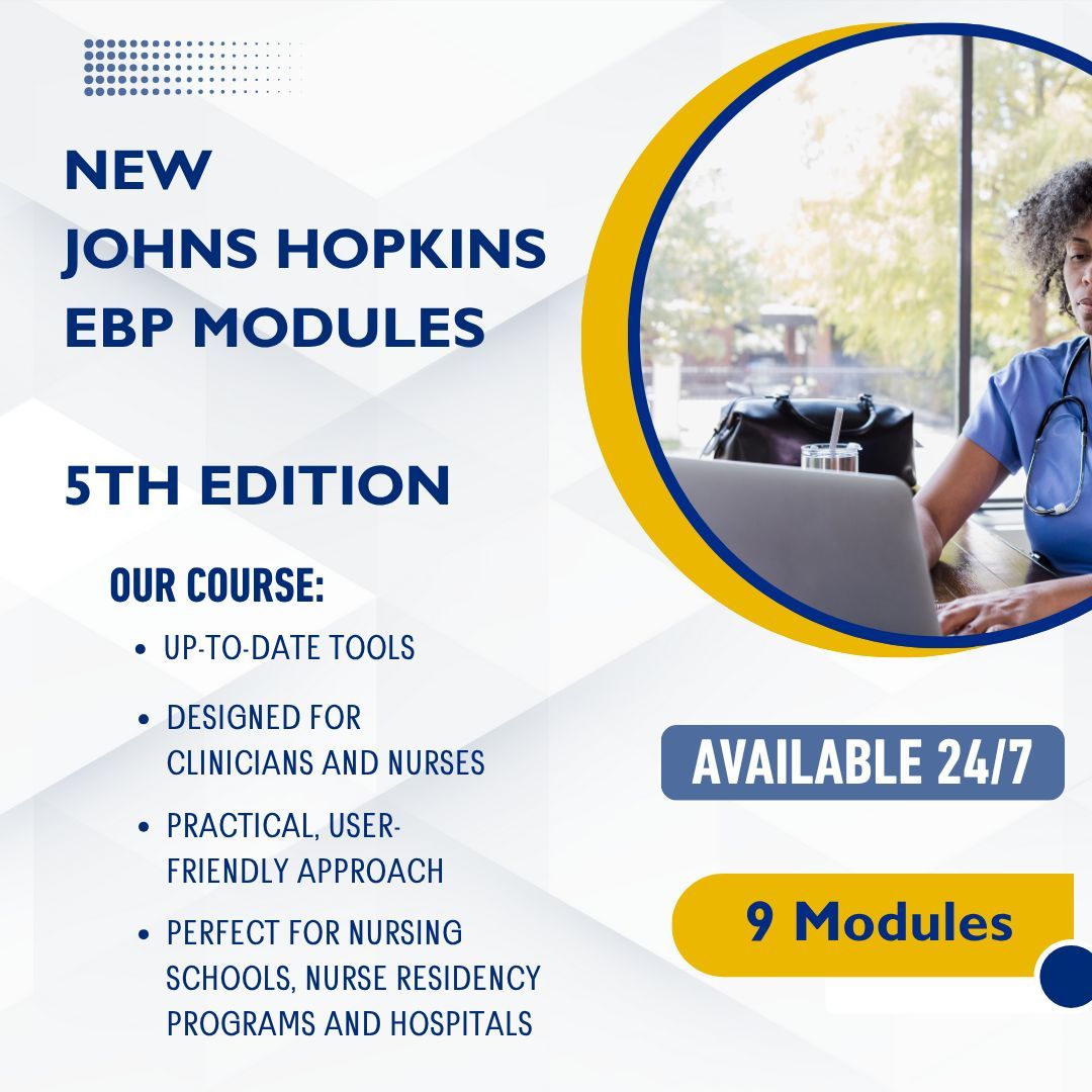 IJHNursing's tweet image. Ready to transform your practice? The new 2025 edition of the Johns Hopkins #EvidenceBasedPractice Course | 2025 Edition is live! Nine modules, up-to-date tools, and designed for clinicians &amp;amp; nurses looking to make evidence-based decisions. Check it out: buff.ly/hVAAbvB
