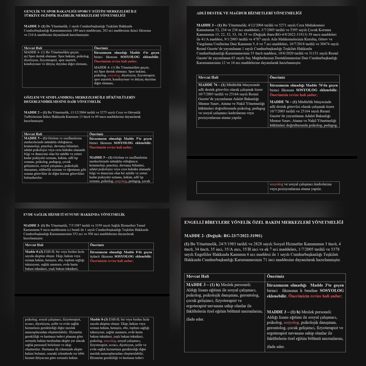 Sayın CB, #sosyologlargünü nde Aile ve Sağlık Bakanlıklarına sunduğumuz yönergeyle kamu yararına görev almak istiyoruz. <a href="/RTErdogan/">Recep Tayyip Erdoğan</a> <a href="/EmineErdogan/">Emine Erdoğan</a> <a href="/tcailesosyal/">T.C. Aile ve Sosyal Hizmetler Bakanlığı</a> <a href="/saglikbakanligi/">T.C. Sağlık Bakanlığı</a> <a href="/MahinurOzdemir/">Mahinur Özdemir Göktaş</a> <a href="/vedatbilgn/">Vedat Bilgin</a> <a href="/yaktay/">Yasin Aktay 🇹🇷</a> <a href="/NumanKurtulmus/">Numan Kurtulmuş</a> <a href="/TBMMresmi/">TBMM</a> <a href="/oktay_saral/">Oktay SARAL</a> 
#atamayönergemizhazır