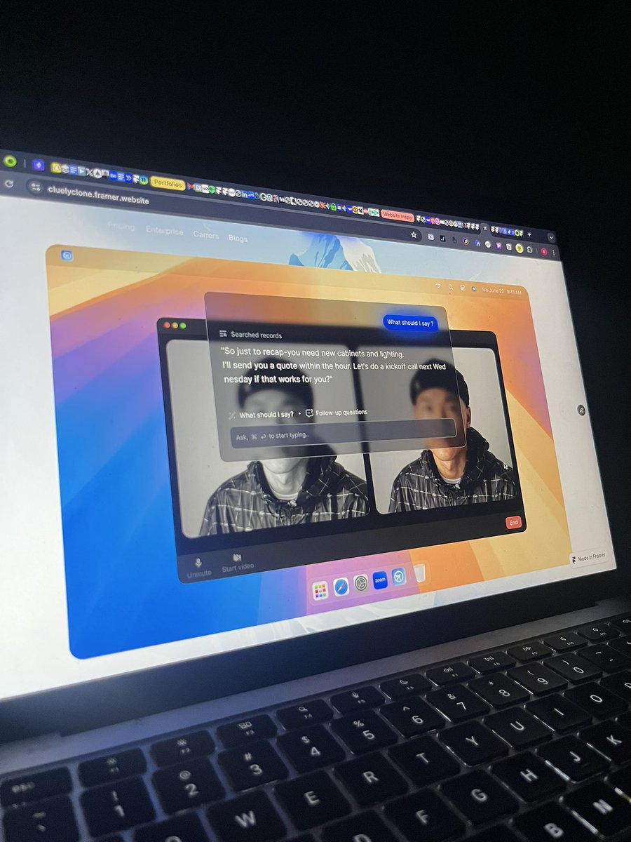 chizurumofnara's tweet photo. Recreated Cluely’s hero section in Figma and built in framer for a design Job test.

#design #framerdev https://t.co/Tb8Boyitsm