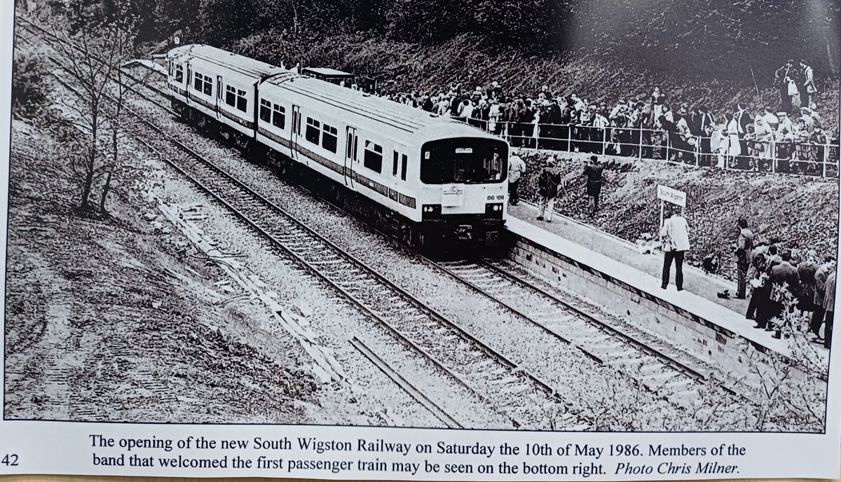 A visit to a South Wigston pharmacy today and in the pharmacy I came across the 'Greater Wigston Historical Society' heritage centre. One photo stood out, 10/05/86 and the opening of the new South Wigston station. <a href="/chris_railway/">Chris Milner 🦊</a>