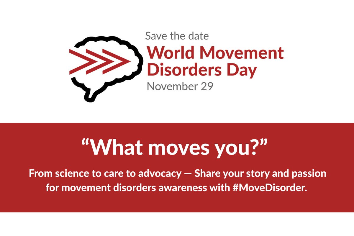 movedisorder's tweet photo. World Movement Disorders Day is November 29! 
2026 theme: What moves you?   
Learn more about this year's #MoveDisorder campaign: https://t.co/T8Ujvtym7L https://t.co/sNIVubHvWy