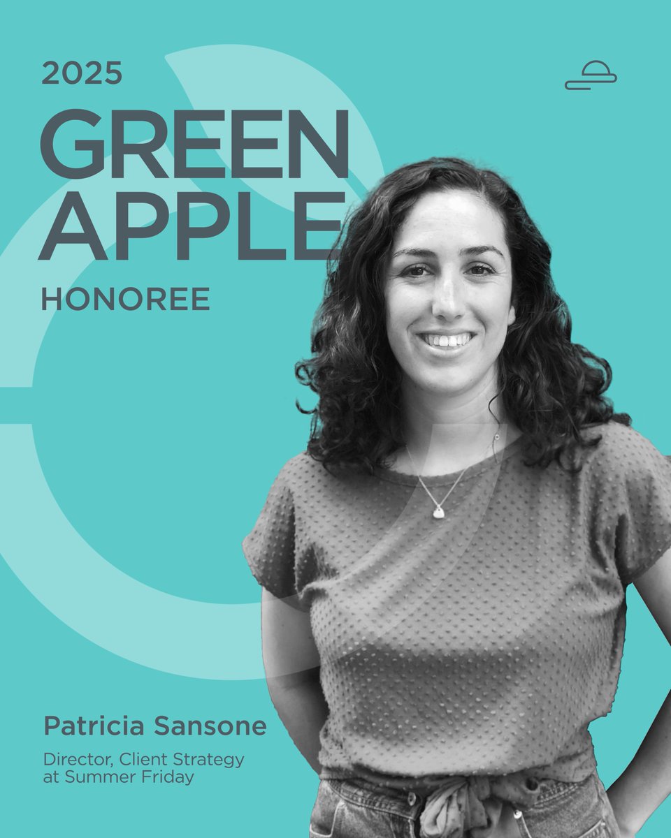 HeySummerFriday's tweet photo. We’re so proud of Patricia Sansone, Director, Client Strategy at Summer Friday, who was honored with this year’s Green Apple at the Silver Apples Awards Gala. Hear from Patricia herself: https://t.co/kiVoAXZrmh https://t.co/Lz5uhMzg7N
