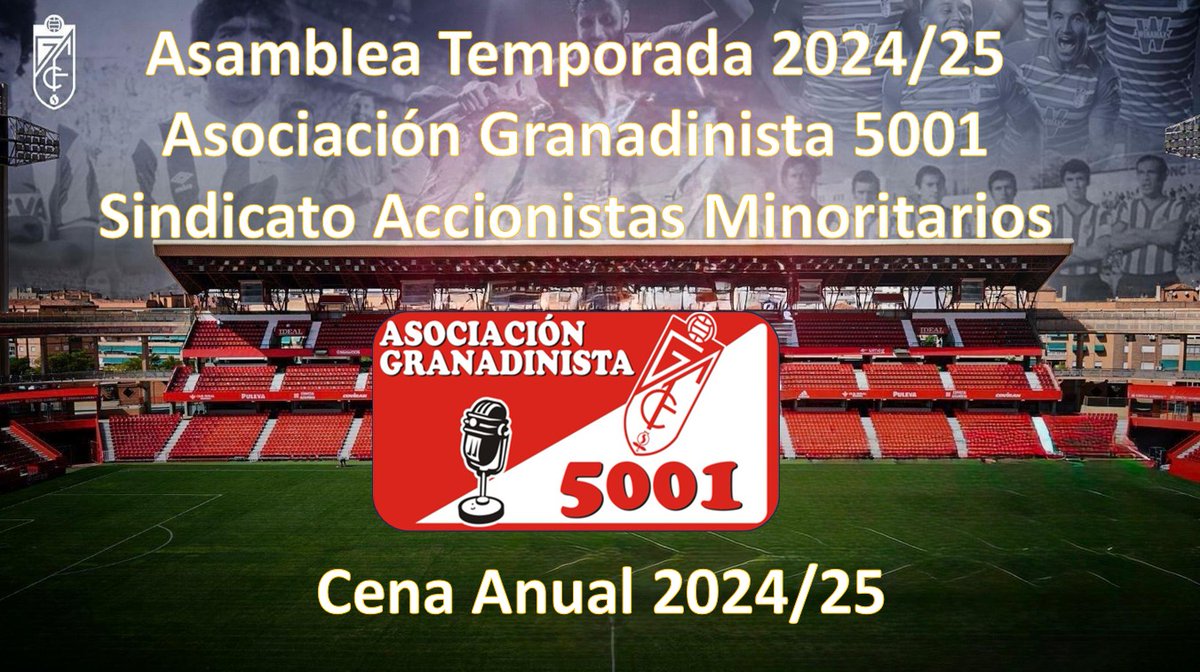 Comienza la Asamblea General Ordinaria de la Asociación Granadinista 5001 y posterior cena anual.