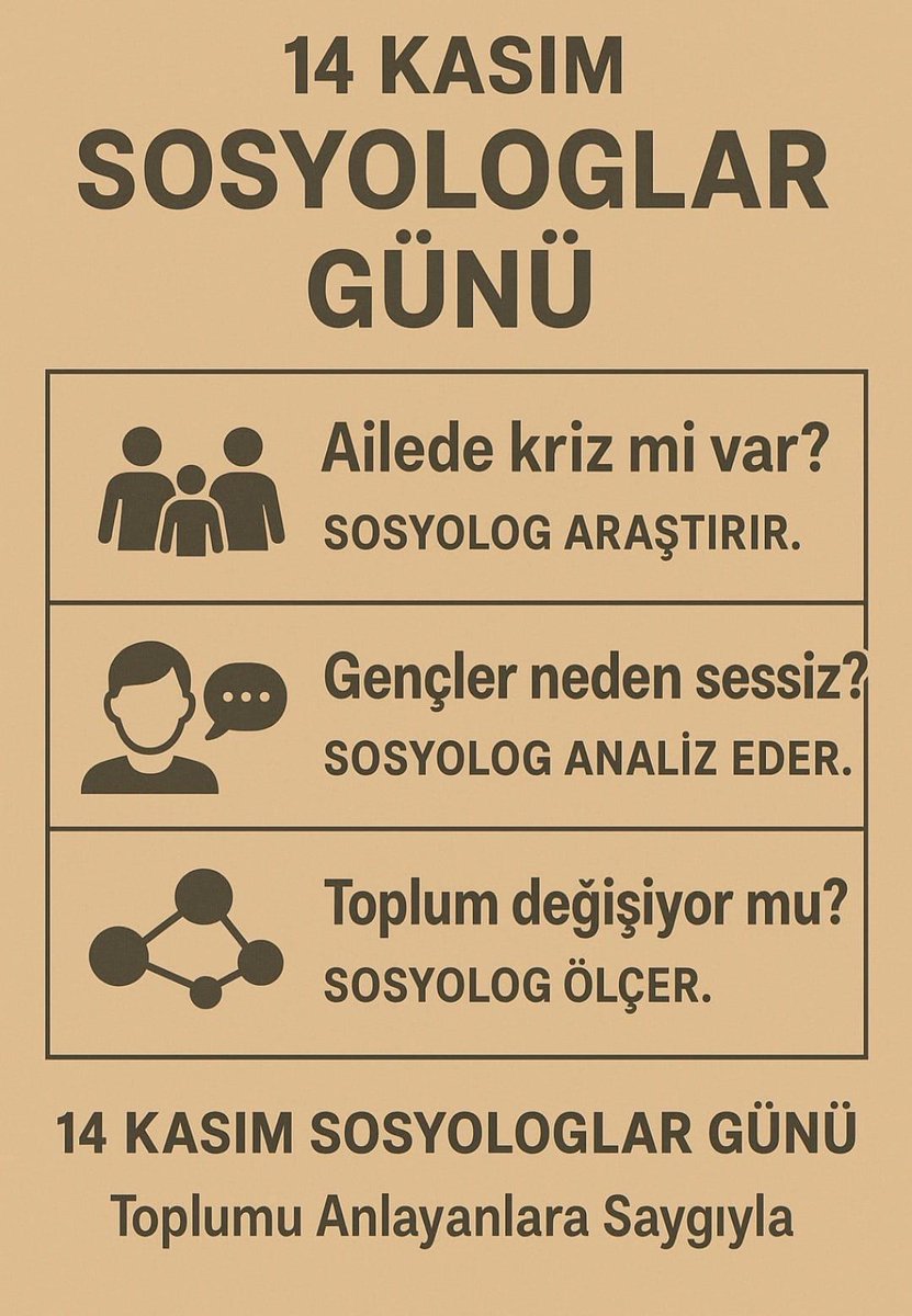 Sosyolog olmadan politika yazılamaz, sosyal hizmet planlanamaz, toplum anlaşılmaz.
Sosyologlar görünür olmalıdır.   #sosyologlargünü