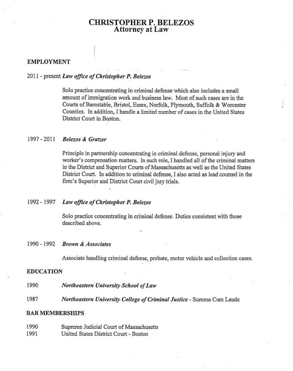 OliviaLambo_'s tweet photo. Judge Christopher Belezos is a former Dorchester criminal defense attorney who was first nominated to the position of Associate Justice of the Superior Court by governor Charlie Baker in May of 2022.

Prior to becoming a Judge, Belezos started handling criminal defense work right after law school and had maintained a solo practice since 2011.