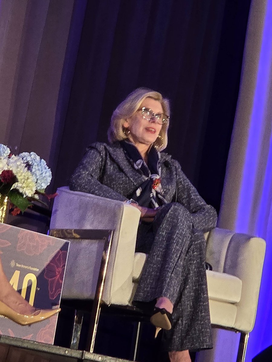 #TXWF40 #LIVE Christine Baranski brought brilliance, heart, and energy to our Ruby Luncheon. Her passion for women’s voices and stories amplifies our mission as we mark four decades of transformation.