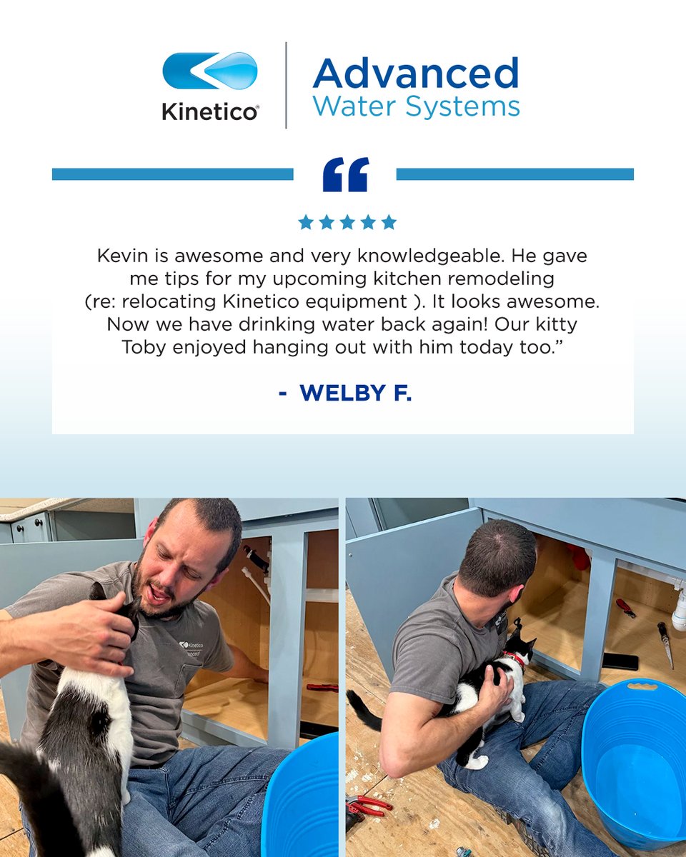 kineticoaws's tweet image. Kevin helped Welby get drinking water back during a kitchen remodel, and Toby the cat approved too 🐾 Want water you love at home? 💧 Get started with a free water analysis: kineticoadvancedwatersystems.com/residential/wa…

#Testimonial #HappyHome #KineticoAdvancedWaterSystems #Residentialwatertreatment