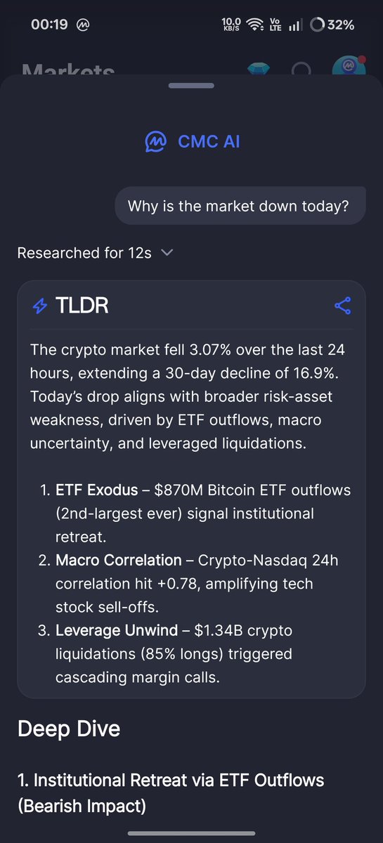 abhiraj_2404's tweet image. lowkey obsessed with the AI insights on @CoinMarketCap! One of the best ways to stay updated with the crypto market