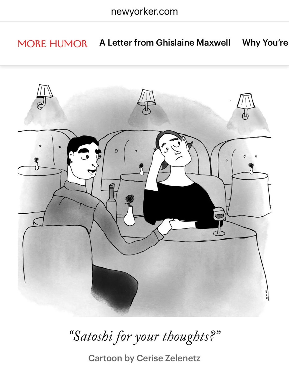 NEW: Bitcoin featured in The New Yorker’s daily cartoon section 👀