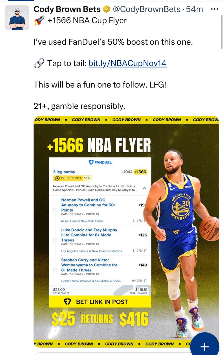 CapperLedger's tweet image. Wow. Cody, Dan and Harry all three have long odds NBA plays on the same day. I’m shocked…