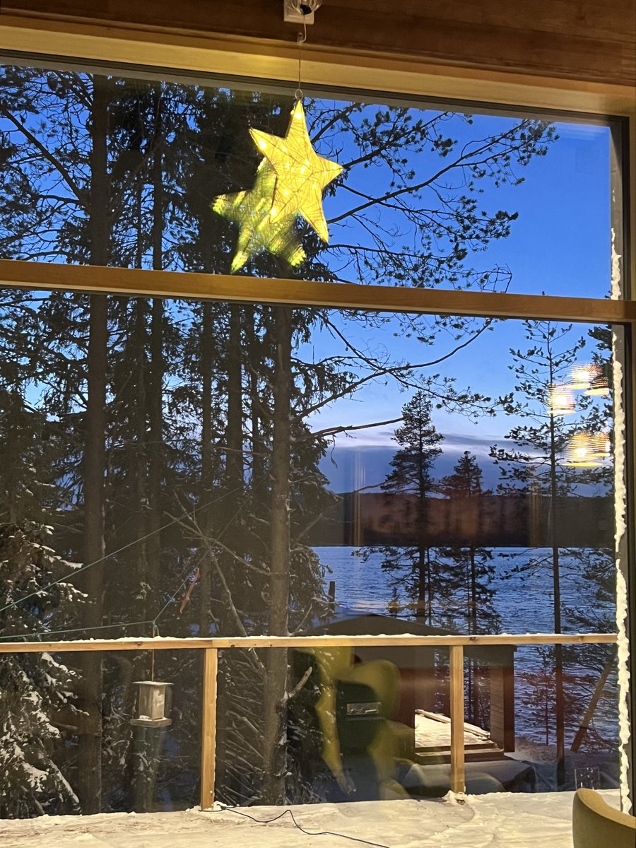 Joulutähti pääsi paikalleen. Sähkömies oli laittanut pistorasian ihan tähteä varten.
