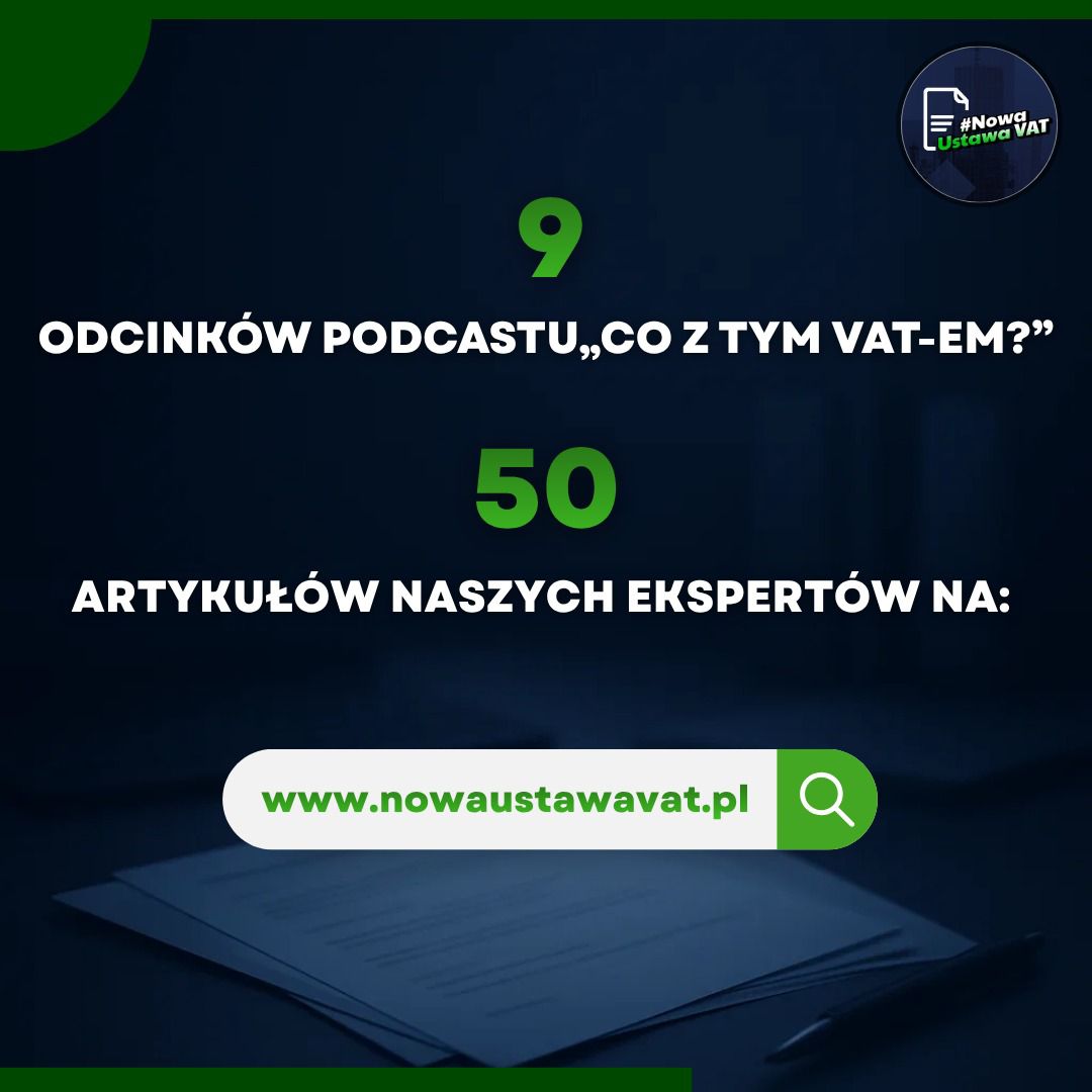 Podsumowujemy ostatnie miesiące prac nad <a href="/nowaustawavat/">Nowa Ustawa VAT</a>. Zespół ekspertów przygotował osiem pierwszych rozdziałów. Zachęcamy do ich przeczytania 👇
nowaustawavat.pl/przepisy-nowej…

Wszelkie uwagi i sugestie zmian prosimy przesyłać na adres: kontakt@nowaustawavat.pl
