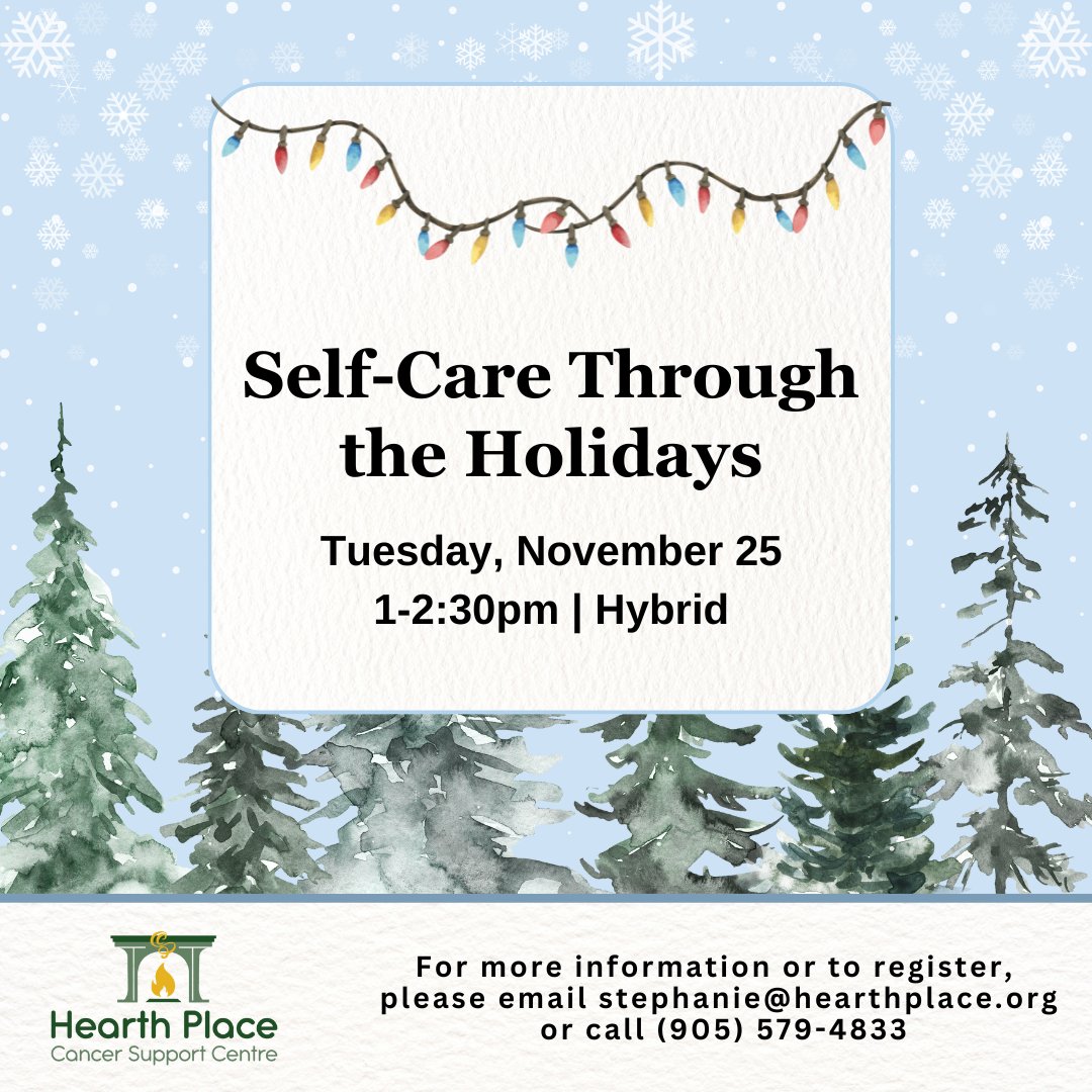 The festive season is closer than you think! This time of year can be a challenging and stressful one. It is even more difficult for those dealing with cancer, whether newly diagnosed, in treatment, or beyond. Learn some easy self-care skills to help you manage the holidays.
