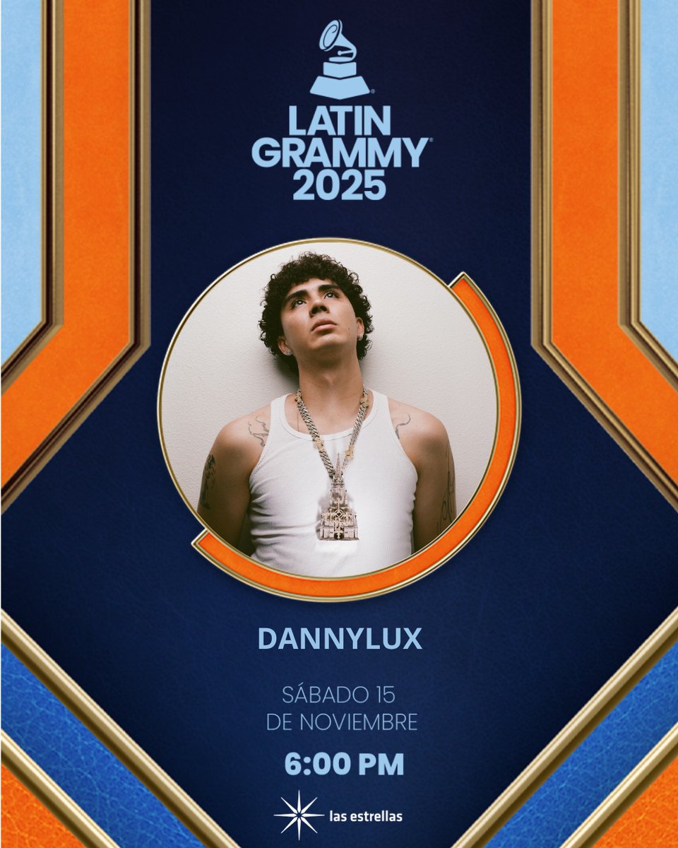 ¡Grandes talentos! 🎤 

Los <a href="/LatinGRAMMYs/">The Latin Recording Academy / Latin GRAMMYs</a> llegan con figuras como el maestro <a href="/AlejandroSanz/">Alejandro Sanz</a>, la fuerza de <a href="/carinleonofi/">CARIN LEON</a> y la frescura de <a href="/dannylux/">Danny Lux ⚔️</a>. 

Una noche imperdible de música latina. 
¡Sábado 15 de noviembre, 6:00 p.m. por <a href="/Canal_Estrellas/">Las Estrellas</a>! 🎶