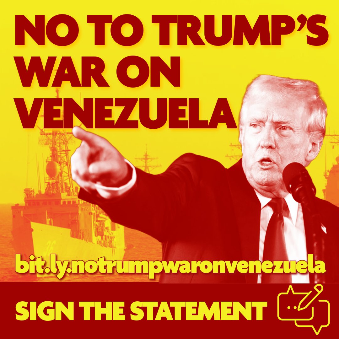🇺🇸 US Secretary of war Pete Hegseth announces operation "Southern Spear" - pointed at 🇻🇪 Venezuela and claiming Latin America as the US's "neighbourhood".

1000 people have signed a statement saying no to Trump's war on Venezuela.

✒️ Add yours here: bit.ly/notrumpwaronve…