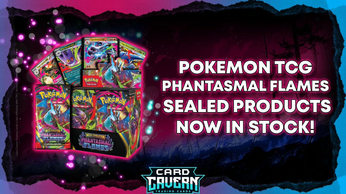 Pokemon TCG: Phantasmal Flames Sealed Products Now In-Stock! 🔥✨

Shop Here ▶️ bit.ly/PhantasmalFlam…

#Pokemon #PokemonTradingCardGame #PokemonTCG #PokemonCards #Charizard
