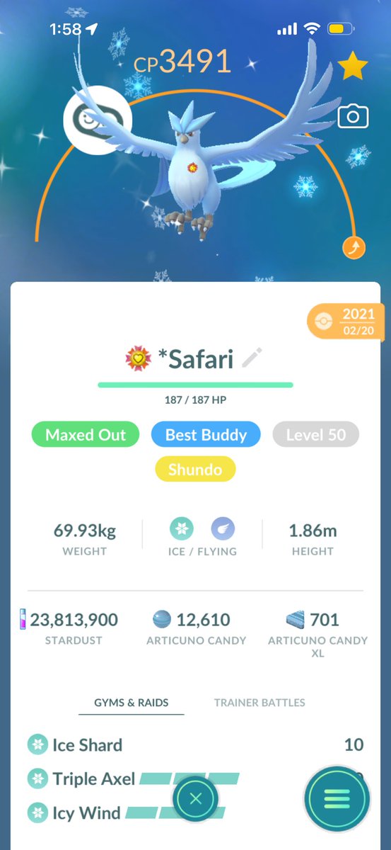 PradaAlex24's tweet photo. @DoubleXforcee Major congrats! ππ»
I am still waiting to get a Shiny Galarian Articuno.
But when I do, I will definitely make it a Shundo.
#BestBird #PokemonGO https://t.co/WvqcgCtV8H