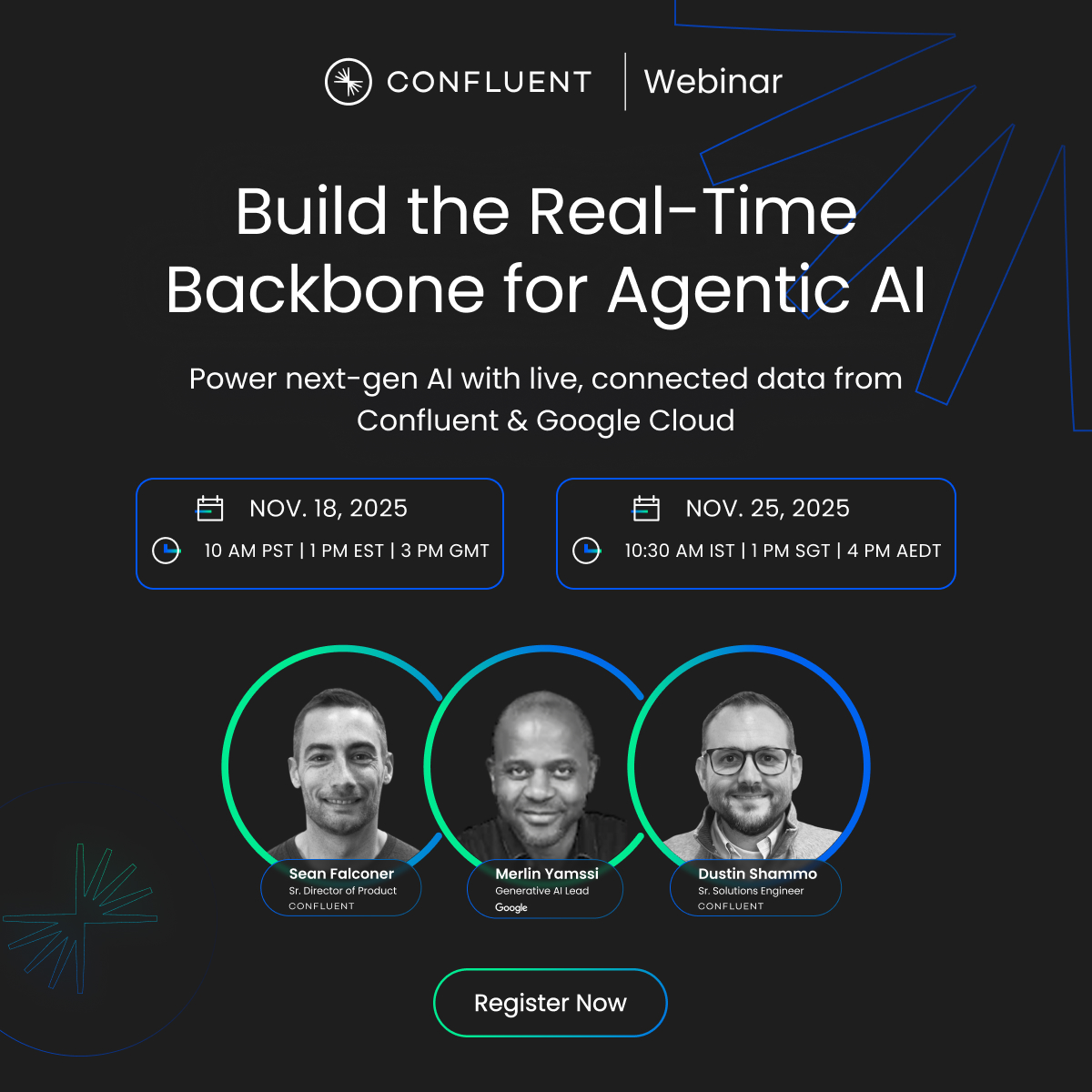 Generative AI can’t reach its full potential with stale data. Join Confluent and @GoogleCloud to learn how to build real-time, event-driven AI systems that think and act instantly. Discover A2A, MCP, and how to turn data in motion into intelligent action live in our upcoming