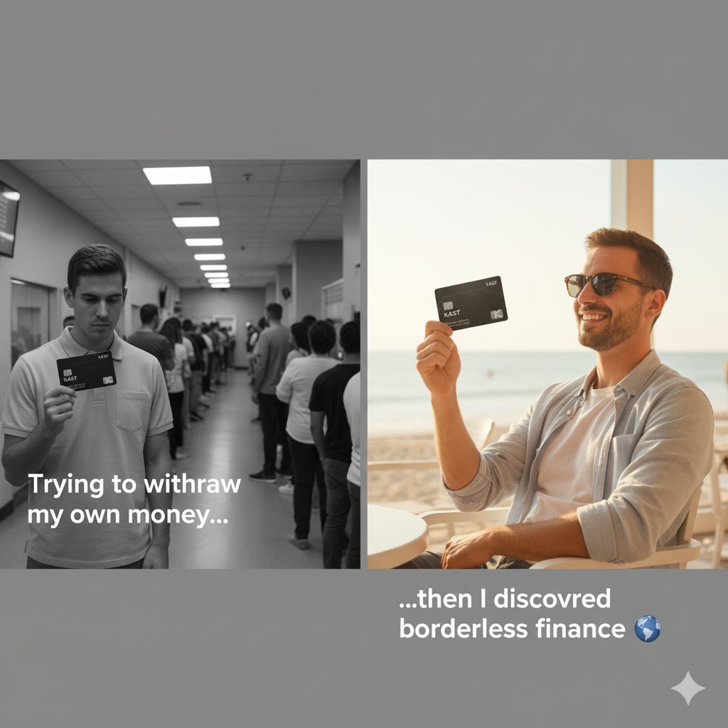 bolapedraza's tweet photo. Banks: wait 3 days for your money.
KAST: 3 seconds, global. ๐ณ
Iโll choose freedom with @kastxyz , thanks.
#KAST #BorderlessFinance #Web3Lifestyle https://t.co/j41PaROXcV