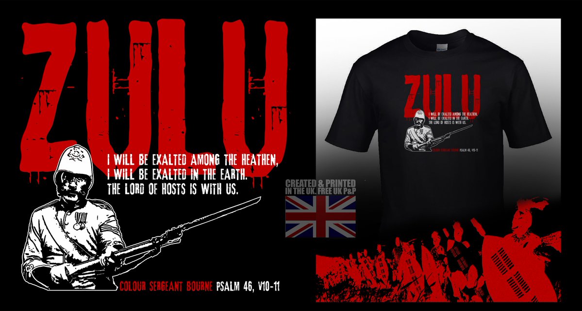 Well it had to be done, I could not resist bringing Colour Sergeant Bourne from the epic film Zulu to life in another great design that celebrates this legend of the cinema and this unforgettable film.

For such an amazing and historical film, it was pretty hard to find quotes