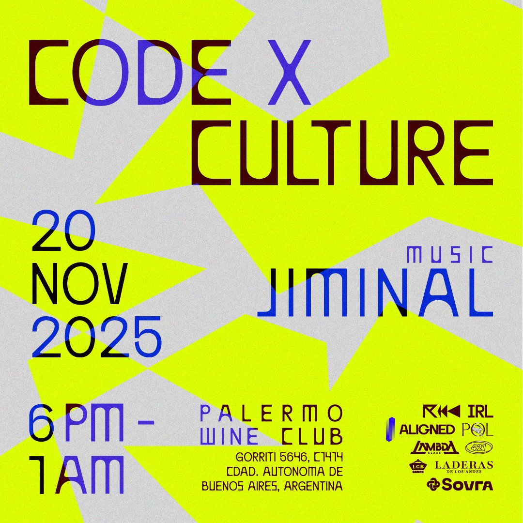irl_energy's tweet photo. Code × Culture in Buenos Aires 🇦🇷

Refraction gathers with @class_lambda &amp; @ergodicgroup at Palermo Wine Club for an evening of music, indie games, and tasting wines from the Valle de Uco.

Co-hosts: @Forge · @lcbgamestudio · @421Net · @sovraio
Music: @Jxminal

RSVP below ↓ https://t.co/8M7gvWxl0N
