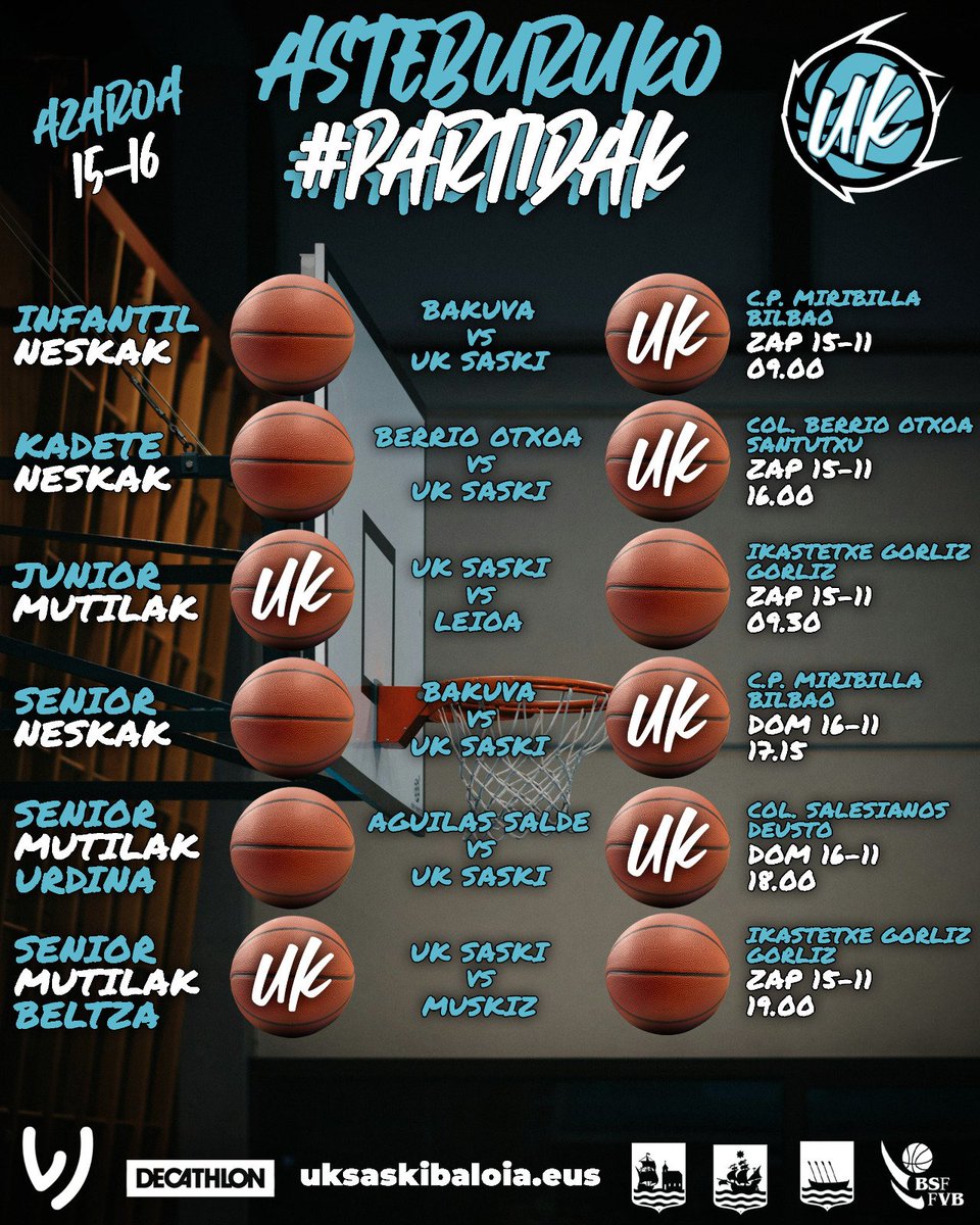 🏀 Asteburuko partidak 🏀