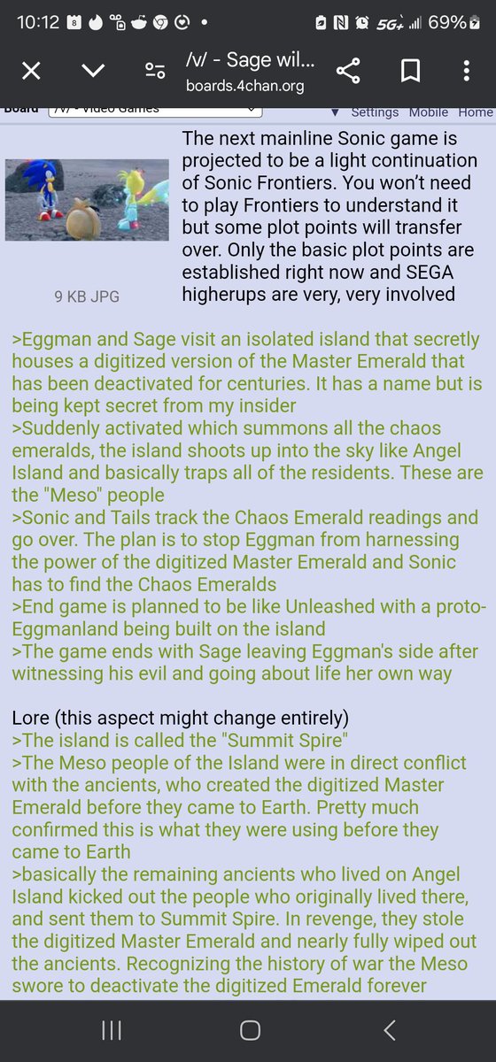 constancialule's tweet image. Sonic Frontiers 2 story leak.