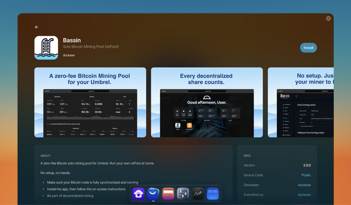 dayum - new solo-mining pool in the house!

based on ckPool and built specifically for umbrelOS 👀