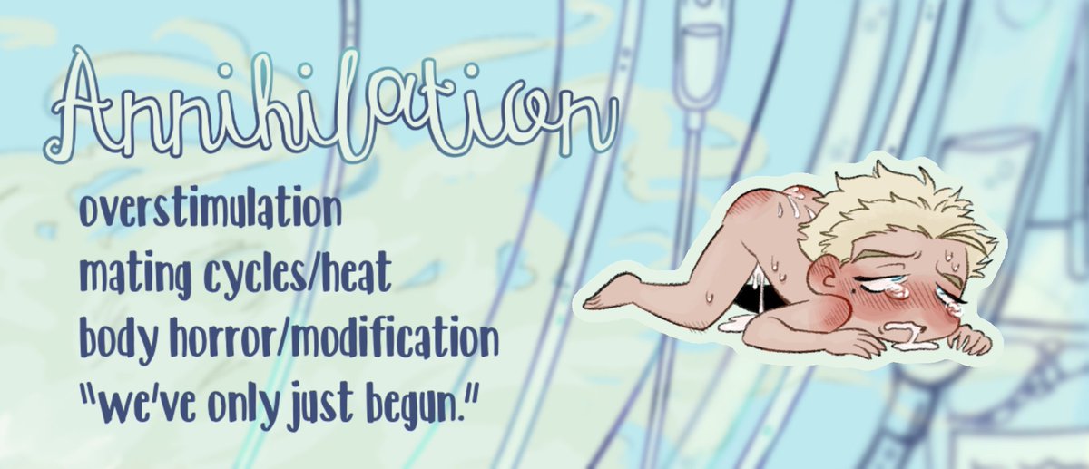 bottomkniweek's tweet photo. Day 6: Annihilation
 ☆Overstimulation
 ☆Mating cycles/heat
 ☆Body horror/modification
"We've only just begun." https://t.co/YiCwI7Hi0U
