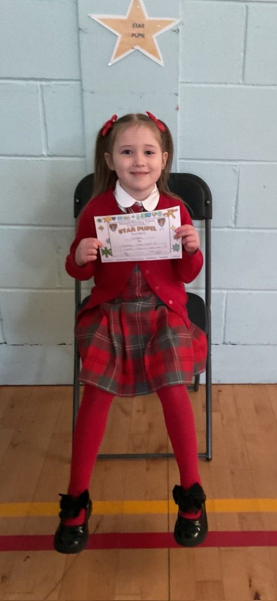 Well done to our Star Pupil this week! V has been working hard learning her numbers and understand what they represent. Well done superstar! 🌟