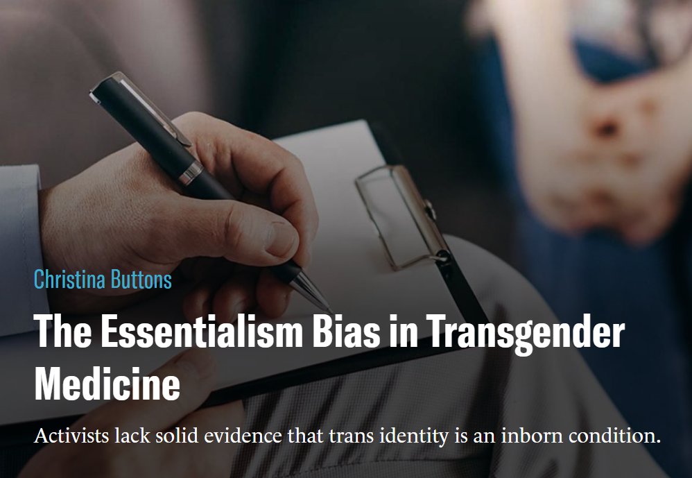 My new article for <a href="/CityJournal/">City Journal</a> is about the essentialism bias in transgender medicine: the assumption that the social category of “transgender” must have a biological cause. I trace the failed search for that cause: early studies that seemed to support it were later explained by
