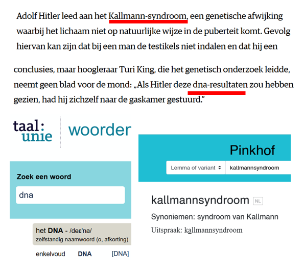 Artikel in <a href="/nrc/">NRC</a> v. <a href="/BartFunnekotter/">Bart Funnekotter</a> over de wel of niet aanwezige #micropenis van #AdolfHitler.

Net zoals dat ene #lid, varieert 't #hoofdlettergebruik.

#DNA is dus met hoofdletters en eponiemen zijn met kleine letters.