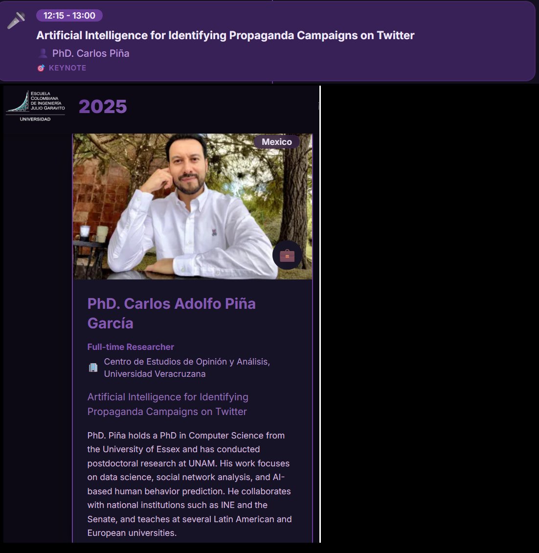 Piniisima's tweet image. A propósito de campañas coordinadas, estaré en un Data Summit con colegas de talla internacional hablando sobre el uso de la Inteligencia Artificial y modelos LLM para exhibir manipulación y desinformación en Twitter(𝕏).👨‍🏫

📅21 Nov
⏰11:15am CDMX
🔗 datasummit.com.co