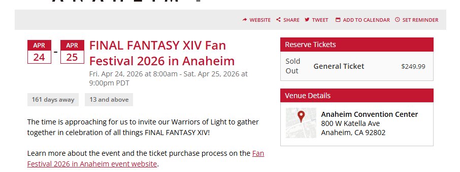 Silverddragn's tweet image. Fanfest tickets sold out in less than 15 minutes. I&apos;m lucky I got mine but dang, I hope everyone else got in somehow!
