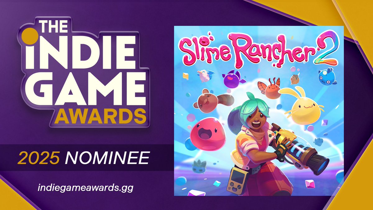 slimerancher's tweet photo. We're bouncing with joy for The Indie Game Awards Nomination for Visual Design! A Gordo-sized congratulations to the other nominees across categories. 🥰 https://t.co/2fWEb5xxqp