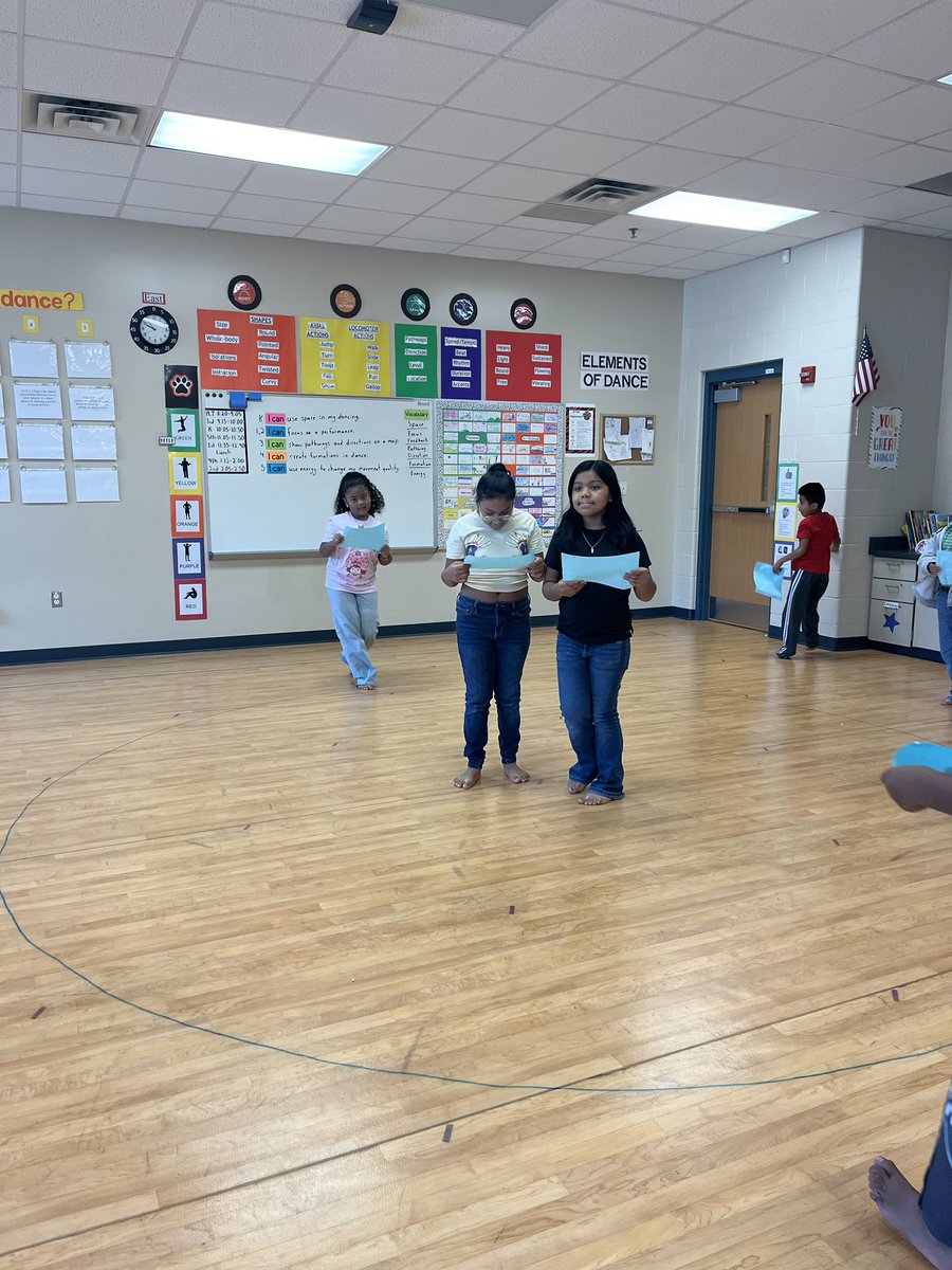 DiggsLatham's tweet image. This week in Dance class with Ms. K Allison, third graders worked on pathways and directions for a dance using a map. #artsintegration #growingbyleapsandbounds