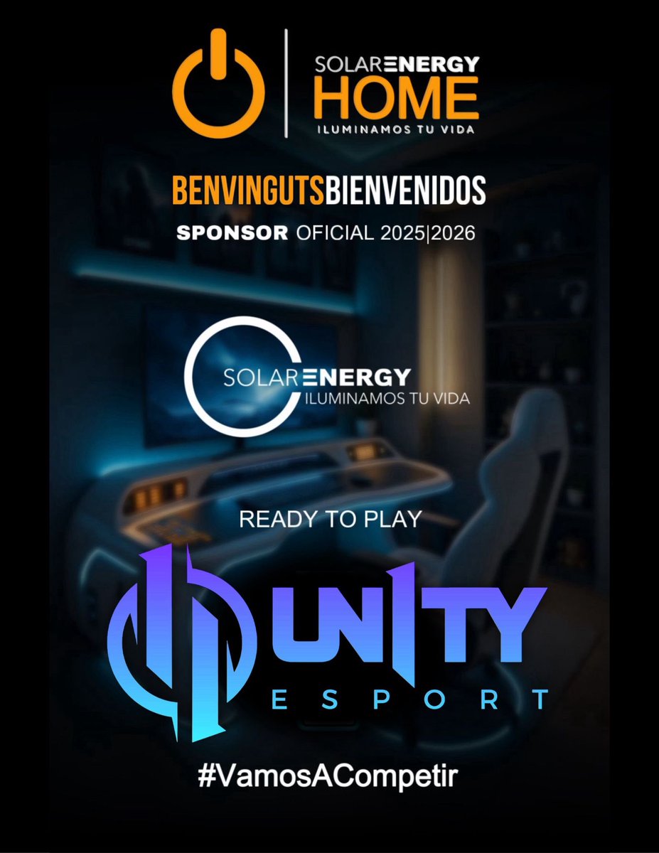 Un1tyOficial's tweet photo. 🚨Anuncio Importante 🚨

¡Cada logro necesita energía!.
Hoy presentamos a quienes nos ayudarán a brillar más fuerte que nunca. 

Solar Energy Home (Empresa líder en soluciones solares) se une a UN1TY Esports como sponsor oficial.

#UN1TY #SolarEnergyHome #U1E #VamosACompetir https://t.co/hE6fdEJmlJ