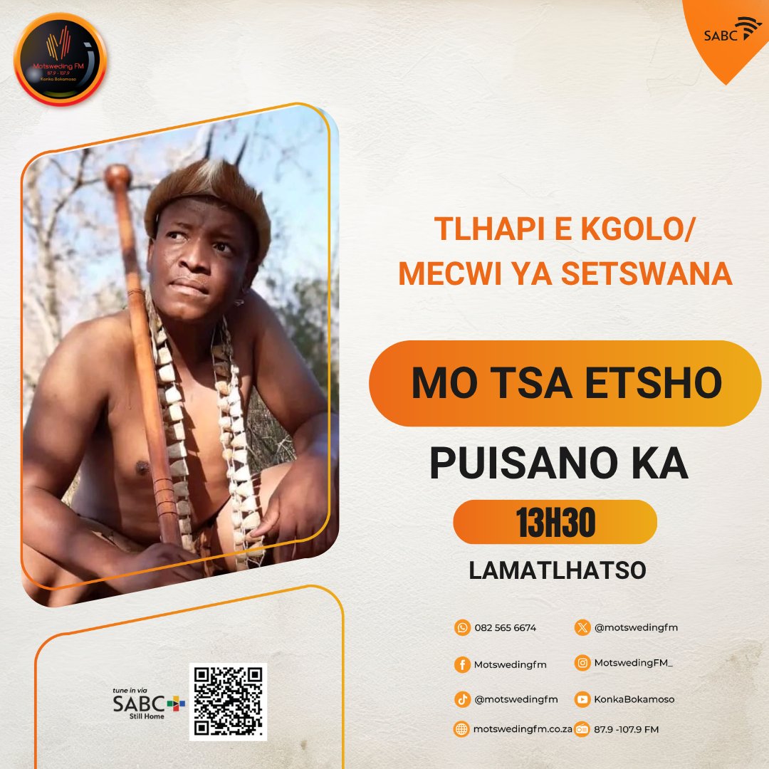 motswedingfm's tweet photo. #TsaEtsho le Tebogo "TJH" Hotane

☎️: 073 811 6659

🖥️: https://t.co/bpXxNNGEmG

SABC +: https://t.co/m3YZ9Vske3

#MotswedingFM https://t.co/dOnuRS2Jvg