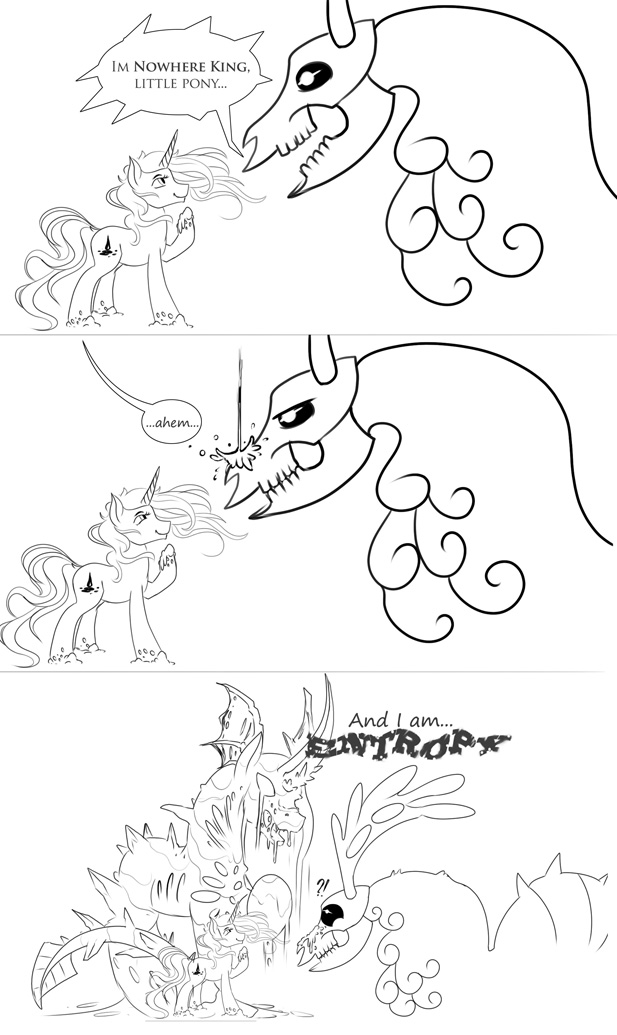 4 years already and I still like that scene of Argenta meets with Nowhere King, when Entropy entity appears.