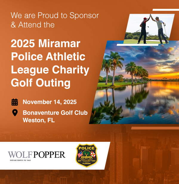 Who says a day on the golf course can’t make a difference? ⛳️
Wolf Popper is proud to sponsor and attend the 2025 Miramar Police Athletic League Charity Golf Outing, supporting programs that give Miramar youth a positive path forward through sports and mentorship.

<a href="/MiramarPD/">Miramar Police</a>