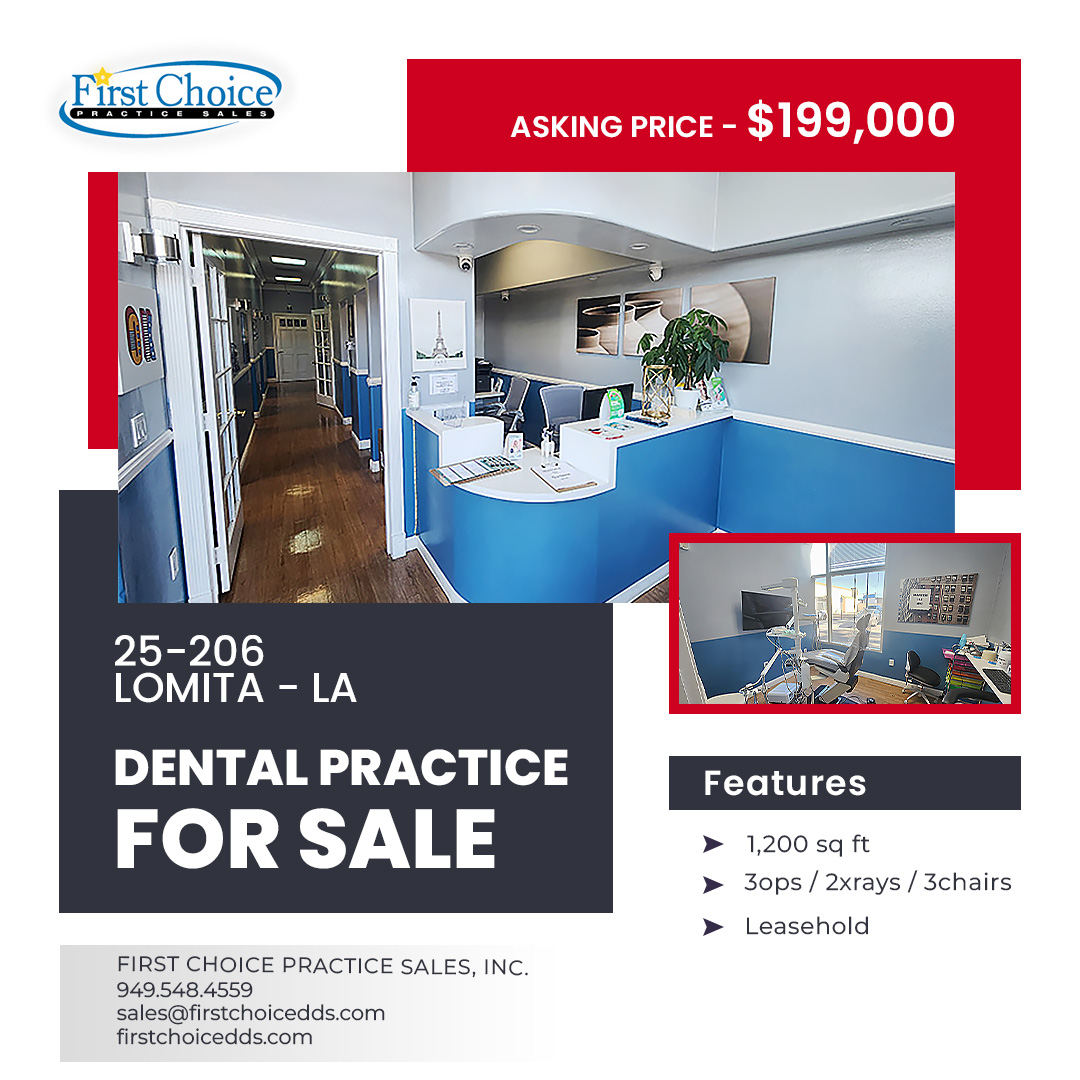 FirstChoicePS's tweet image. 🚨 Dental office for sale in Lomita!
📍 Prime shopping plaza w/ 35,000+ cars daily
🦷 3 operatories, digital X-rays, paperless systems
💰 Asking Price: $199,000

Perfect spot for South Bay dentists ready to grow!

Learn More: firstchoicedds.com/dental-office-…

First Choice Practice Sales,…