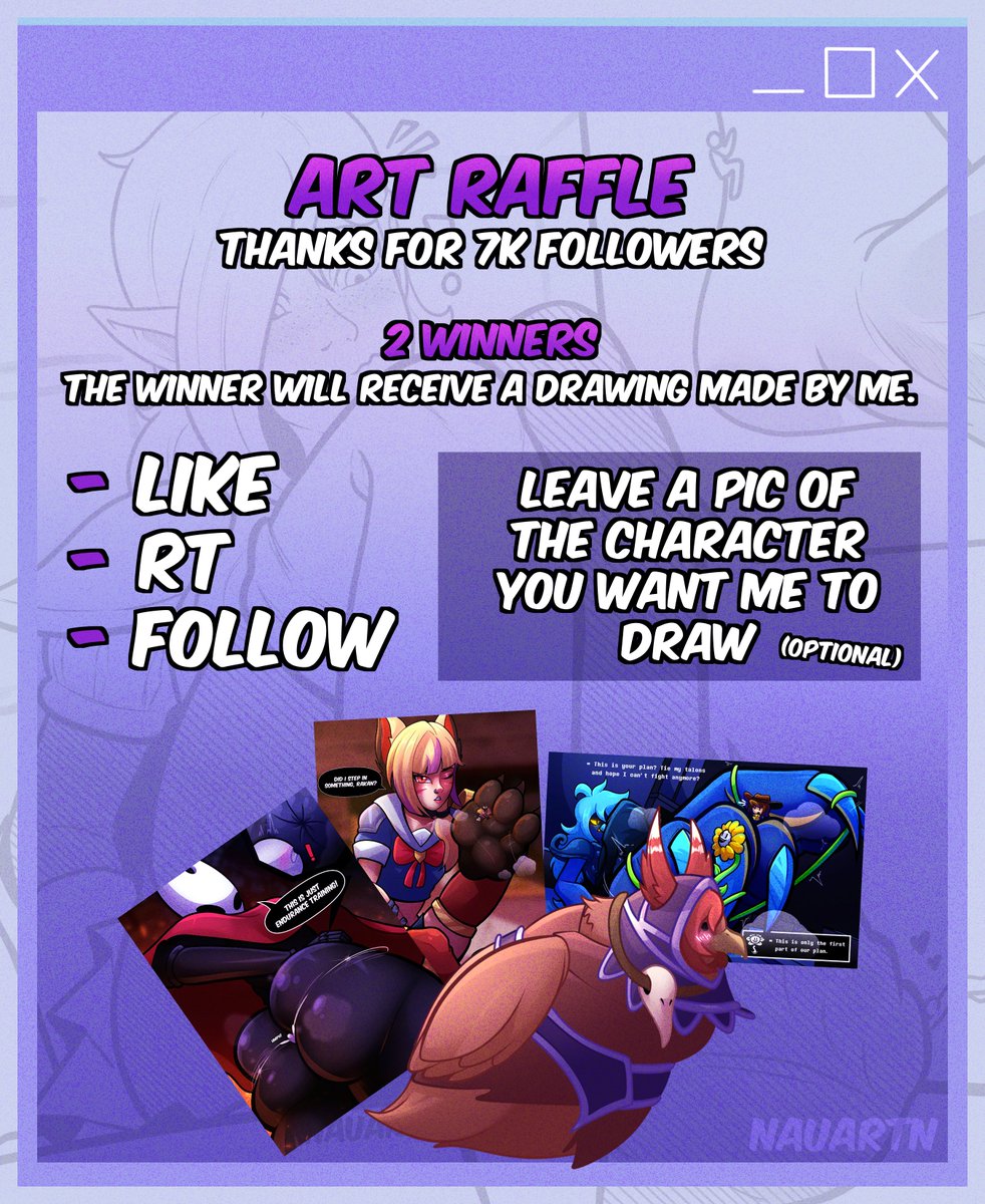 Thank you so much for 7k followers! I am doing an art raffle to celebrate! Instructions are in the picture! ✨
Ends November 25 🗣️