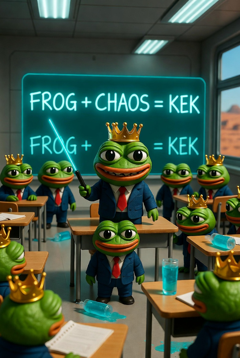 JaeNyxOfficial's tweet image. Kek school chaos with mini Maximus ruling the equation 🔥🐸👑

🪄Grok Imagine