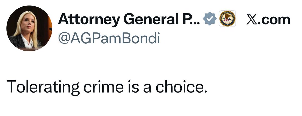 <a href="/AGPamBondi/">Attorney General Pamela Bondi</a> Hey, remember this banger, Pamela? You may want to practice what you preach, sis, and not kick the can down the road.
