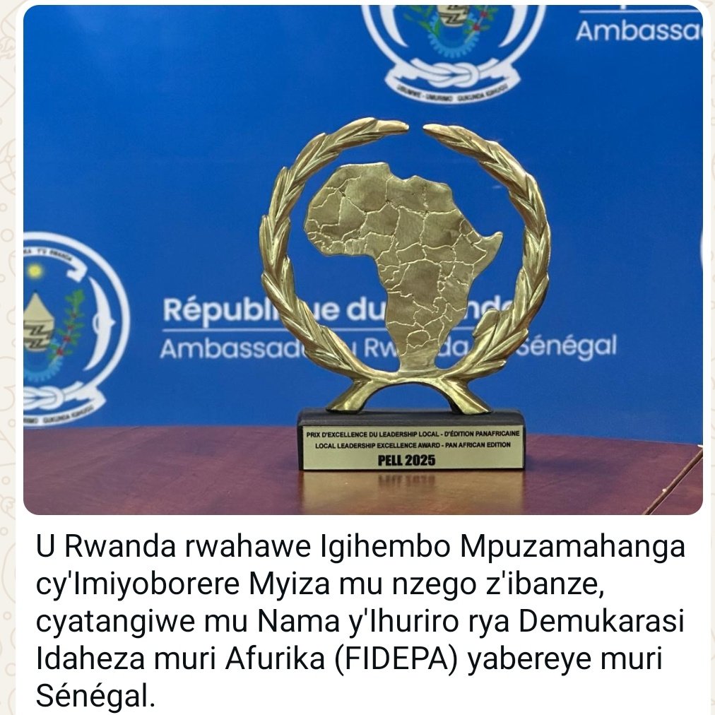 jane_dusabe's tweet photo. Dukomeje kwishimira igihembo mpuzamahanga cyimiyoborere mwiza munzego zibanze, https://t.co/2sERWcskxK